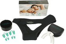 Load image into Gallery viewer, Super Sleep Bundle Pack - 3 Piece - Mouth Guard - Nasal Dilator - Sleep Mask Chin Strap - Adjustable and Comfortable - Eliminate Grinding - Better Mouth Health - Sleeping Tranquility
